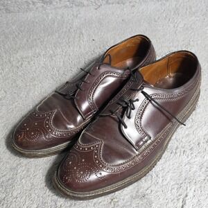VTG Nettleton Corfam Cat Paw Brown Leather Wingtip Brogue Oxford Dress Shoes 9 E